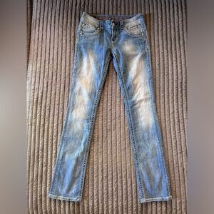Rock Revival Jeans embelished/Becky Straight/Medium Wash/size distressed